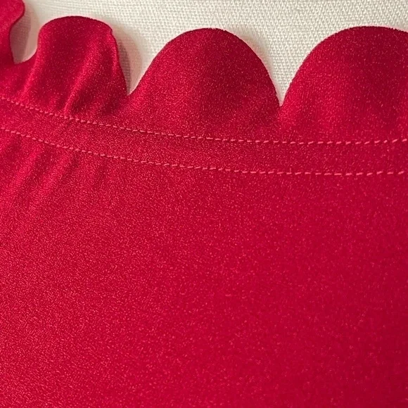 SHEIN EUC XS Burgandy/Red Scallop Short Off Shoulder Dress - Picture 5 of 14